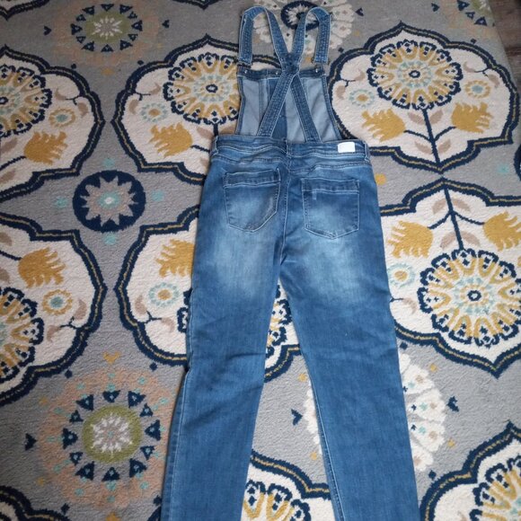 Celebrity Pink Overalls. Distressed Denim. Size Med. - Picture 3 of 5